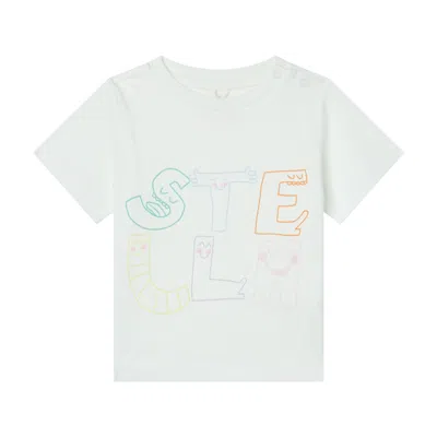 Stella Mccartney Babies' T-shirt Con Stampa In Cream