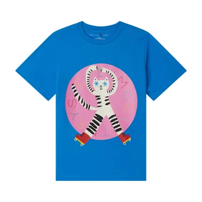 Stella Mccartney Kids' T-shirt Con Stampa In Light Blue
