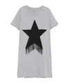 Stella Mccartney Abito T-shirt Con Applicazione Stella E Frange In Gray