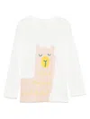 Stella Mccartney Kids Alpaca Doodle Print Long-sleeve T-shirt In Ivory