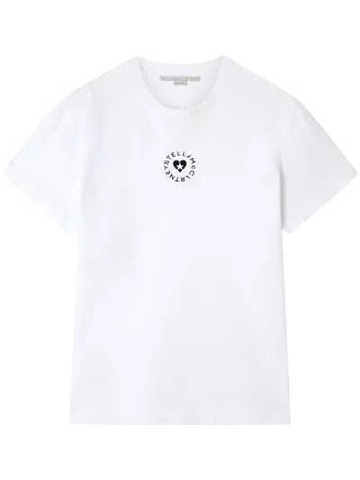 Stella Mccartney Tshirt Con Logo In White