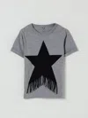 Stella Mccartney T-shirt In Cotone Con Stella E Frange In Gray