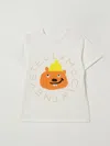 Stella Mccartney Ivory T-shirt For Boy With Beaver And Logo In White