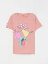 Stella Mccartney Printed Cotton Jersey T-shirt In Pink
