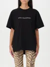 Stella Mccartney T-shirt With Logo Print And Crew Neckline In Black
