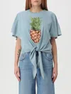 Stella Mccartney Pineapple-print Faded Cotton T-shirt In Blue