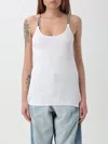 Stella Mccartney Stella Mc Cartney White Tank Top With Chain Straps In White
