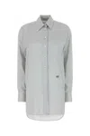 Stella Mccartney Embroidered Silk Oversize Shirt In Stripped