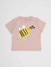Stella Mccartney Pink T-shirt For Baby Girl With Bee In Rosa