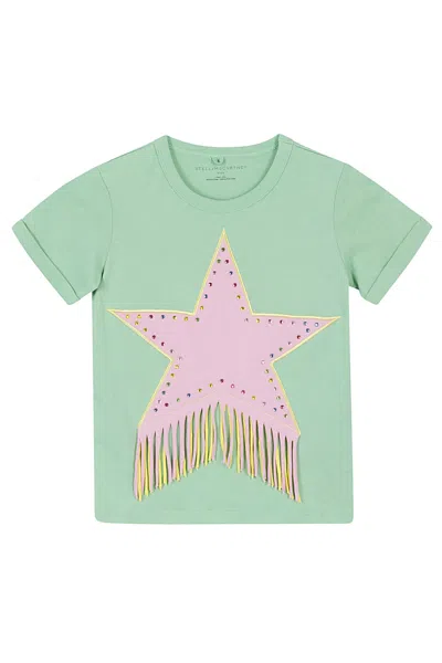 Stella Mccartney Kids' T Shirt In Verde Acqua