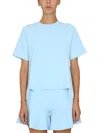 Stella Mccartney Women T-shirt With Asymmetrical Hemline In Azure