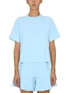 Stella Mccartney Women T-shirt With Asymmetrical Hemline In Blue