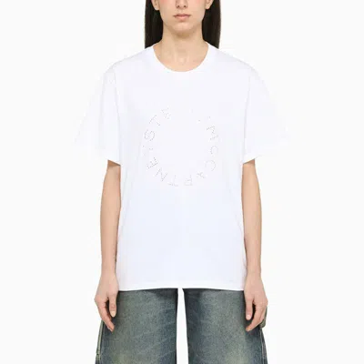 Stella Mccartney White T-shirt With Diamond Logo