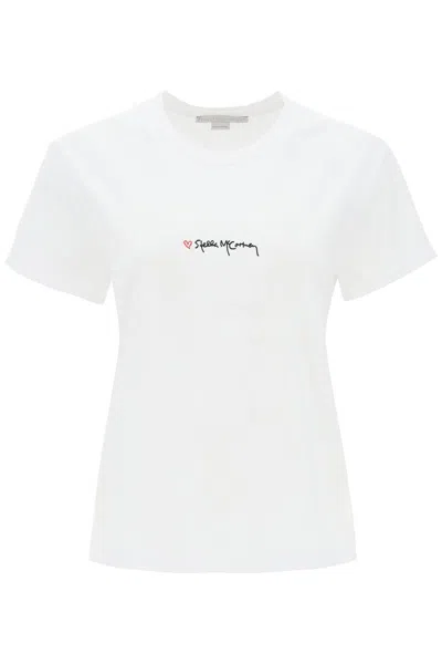 STELLA MCCARTNEY T-SHIRT WITH EMBROIDERED SIGNATURE