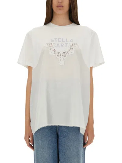 STELLA MCCARTNEY STELLA MCCARTNEY T-SHIRT WITH LACE INSERT