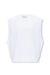 Stella Mccartney S-wave Oversized Tank Top In Bianco