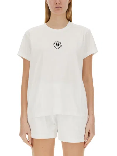 Stella Mccartney Tshirt Con Logo In White