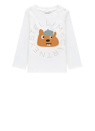 Stella Mccartney Babies' T-shirt With Logo In Gray