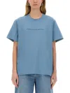 Stella Mccartney Logo Oversized Cotton T-shirt In Mineral Blue