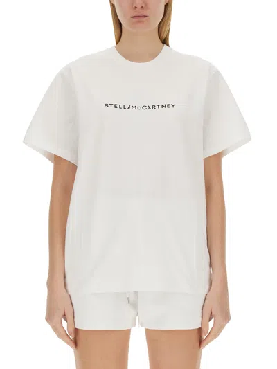 Stella Mccartney T-shirt With Logo In Neutral