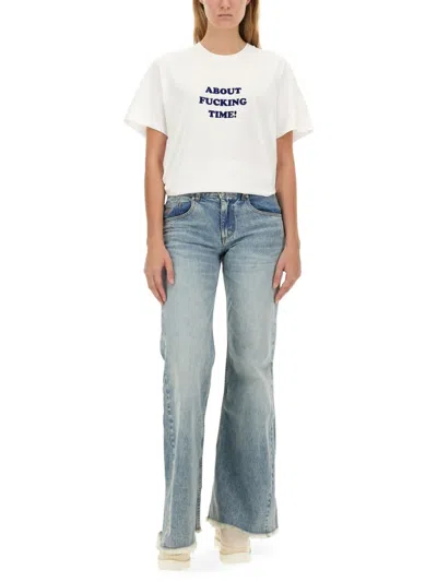 Stella Mccartney T-shirt With Logo In Pure White