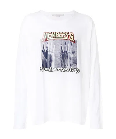 Stella Mccartney T-shirt With Round Neck And Long Sleeves In White