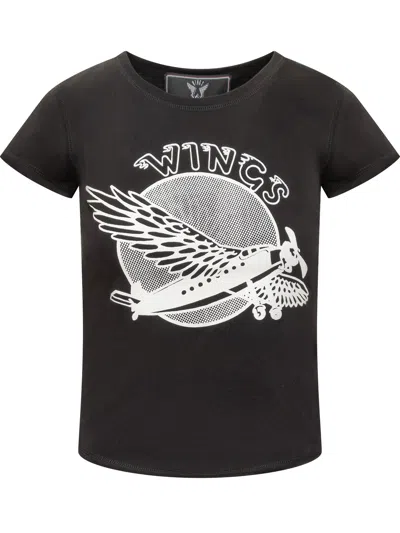 STELLA MCCARTNEY STELLA MCCARTNEY T-SHIRT WITH WINGS PRINT