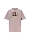 Stella Mccartney Womens Light Taupe Varsity Brand-embroidery Cotton-jersey T-shirt In Beige