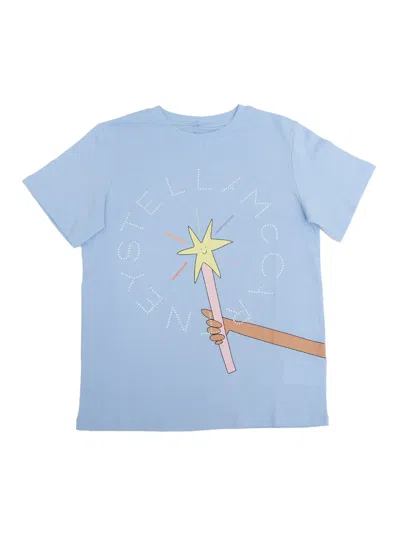 Stella Mccartney Kids' Short-sleeved T-shirt In Light Blue