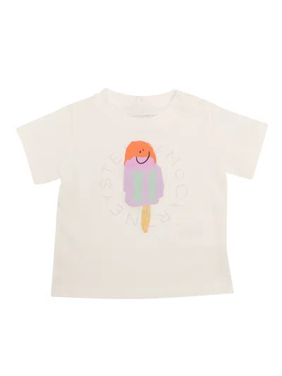 Stella Mccartney Kids' Girl's Ice Cream Logo-print Graphic T-shirt In White