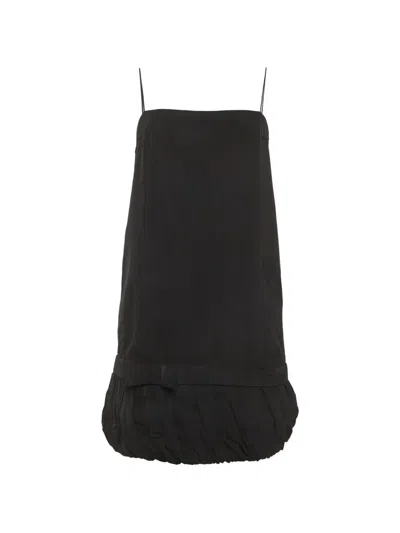 Pre-owned Stella Mccartney Taffeta Bubble-hem Mini Dress In Black