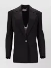 Stella Mccartney Tailored Canvas Jacket Notched Lapels In Black