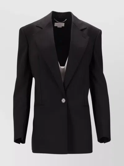 STELLA MCCARTNEY TAILORED CANVAS JACKET NOTCHED LAPELS