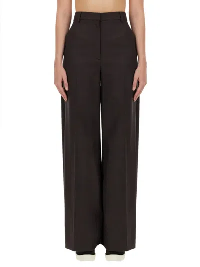 Stella Mccartney Tailored Flared Pants In Wool In Brown