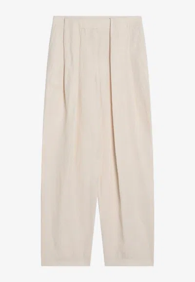 STELLA MCCARTNEY TAILORED LINEN-BLEND WIDE-LEG PANTS