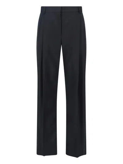 Stella Mccartney Tailored Trousers Belt Loops Pleats Side Pockets In Blue