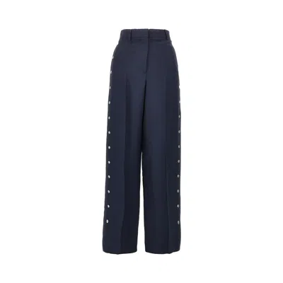 Stella Mccartney Tailored Pants With Press-studs In Blue