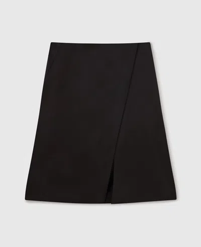 Stella Mccartney Tailored Satin Midi Skirt In Black