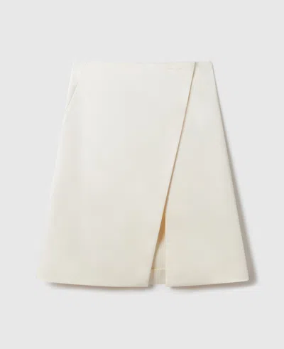 Stella Mccartney Tailored Satin Midi Skirt In White