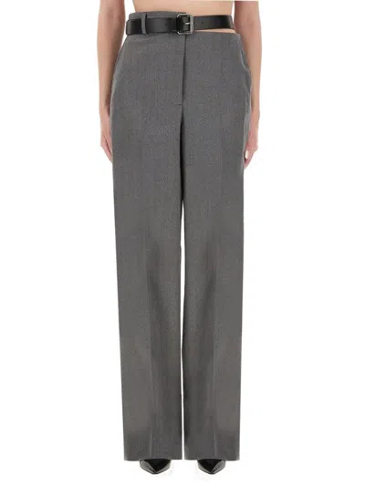 STELLA MCCARTNEY TAILORED STRAIGHT-LEG FLANNEL PANTS WITH BELT