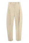 Stella Mccartney Pleated Tailored Trousers For Women In Brown For Ss24 In Neutral