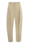 Stella Mccartney Pleated Tailored Trousers For Women In Brown For Ss24 In Naturale