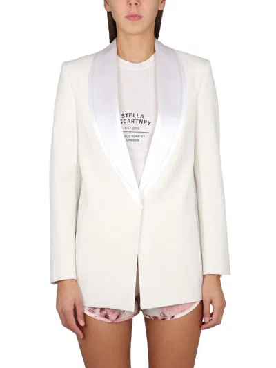 Stella Mccartney Tailored Tuxedo Jacket Long Sleeves In White