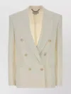 Stella Mccartney Tailored Wool Blazer Featuring Structured Shoulders In Neutral