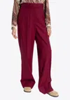 Stella Mccartney Tailored Wool Pants In Burgundy