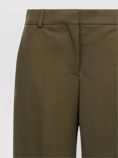 Stella Mccartney Tailored Wool Trousers With Pockets And Loops In Green