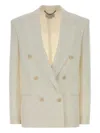 Stella Mccartney Tailored Wool Blazer Featuring Structured Shoulders In Neutral