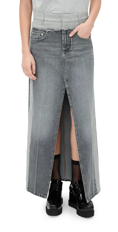 Stella Mccartney Tailoring Mixed Skirt Grey Wash In Gray