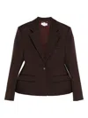 Stella Mccartney Twill Tailoring Molded Jacket In Brown