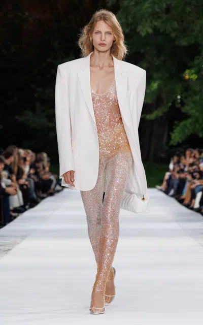 Stella Mccartney Tailoring Single-breasted Wool Jacket In Off-white